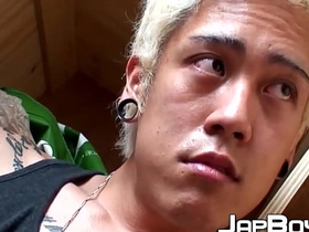 Blond Japanese twink toys with hole and strokes his dick leo gay porn taiwan