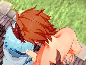 Genshin Impact Yaoi - Tartaglia x Chongyun blowjob and anal with creampie - Sissy crossdress Japanese Asian Manga Anime Game Porn Gay gay asian cartoon porn