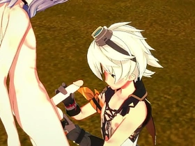 Genshin Impact Yaoi- Bennett Handjob and fucked by Razor - Japanese asian manga anime game porn gay muscular asian gay porn