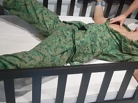 Asian Soldier Edged big dick chinese on white gay porn