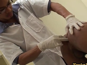 Asian pissing twink barebacked by doctor after anal exam chinese gay porn hard core